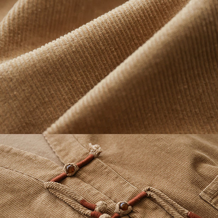 Veste en velours côtelé à manches longues et poches Buddha Stones pour femme - image 8