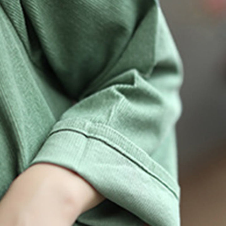 Veste en velours côtelé à manches longues et poches Buddha Stones pour femme - image 14