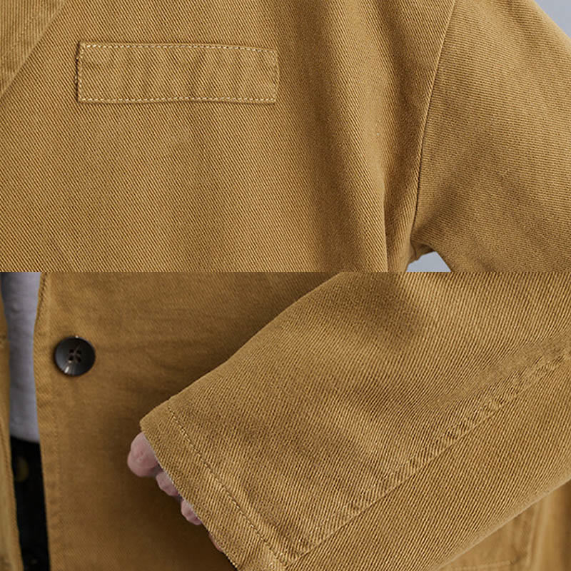 Veste blazer en coton à manches longues et poches pour femme, couleur unie, motif Buddha Stones - image 8