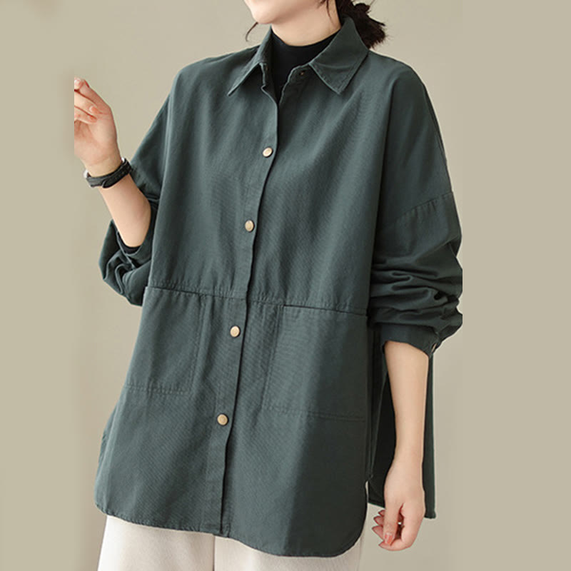 Veste décontractée à manches longues et poches pour femme, couleur unie, motif Buddha Stones - image 4