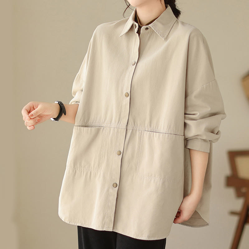 Veste décontractée à manches longues et poches pour femme, couleur unie, motif Buddha Stones - image 10