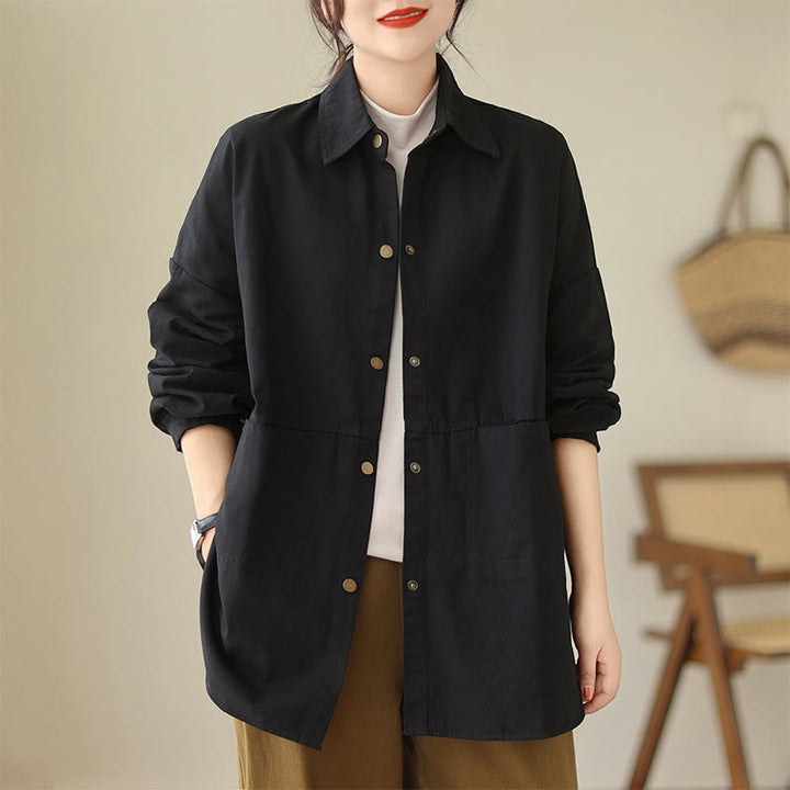 Veste décontractée à manches longues et poches pour femme, couleur unie, motif Buddha Stones - image 19