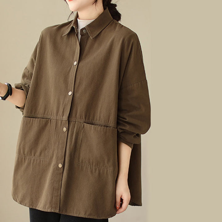 Veste décontractée à manches longues et poches pour femme, couleur unie, motif Buddha Stones - image 26