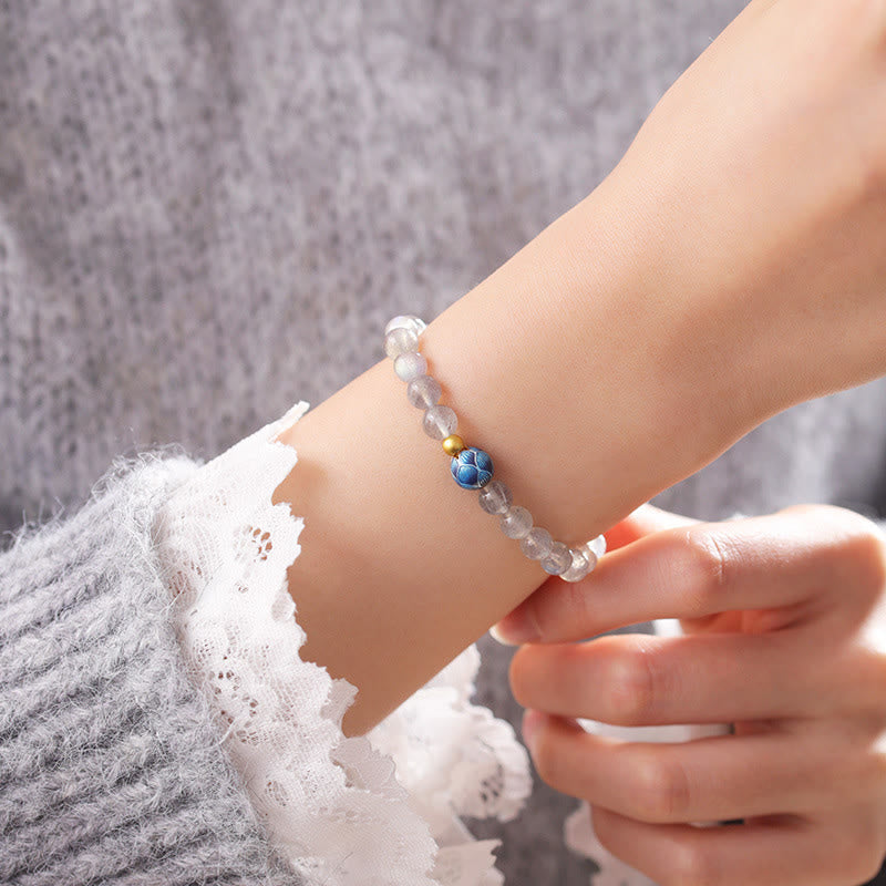 Bracelet Charmant Lotus Love en Pierres de Lune Naturelles et Buddha Stones - image 4