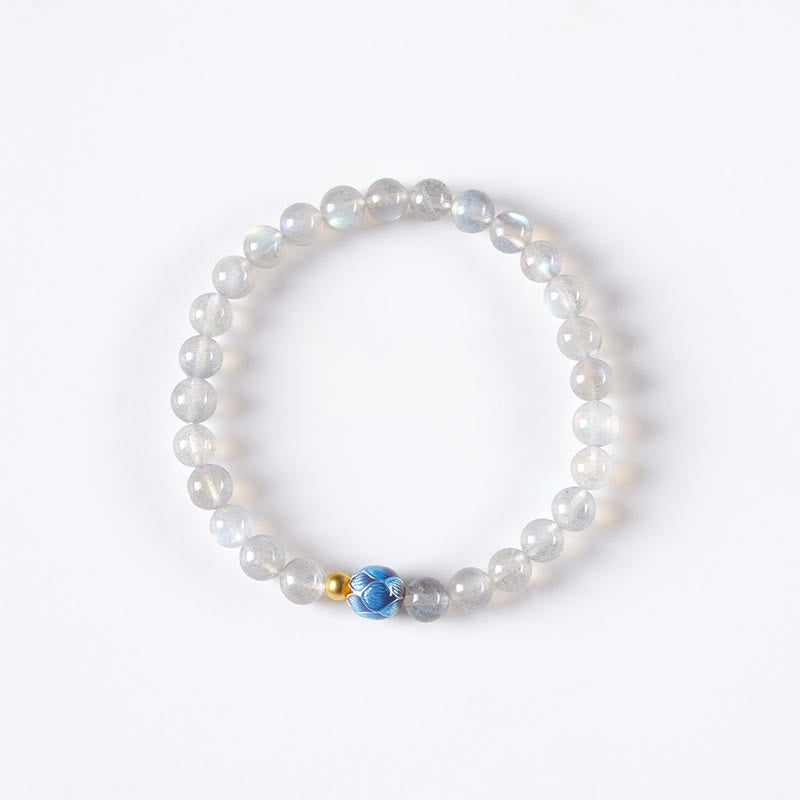 Bracelet Charmant Lotus Love en Pierres de Lune Naturelles et Buddha Stones - image 7