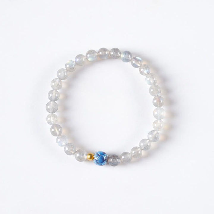 Bracelet Charmant Lotus Love en Pierres de Lune Naturelles et Buddha Stones - image 7