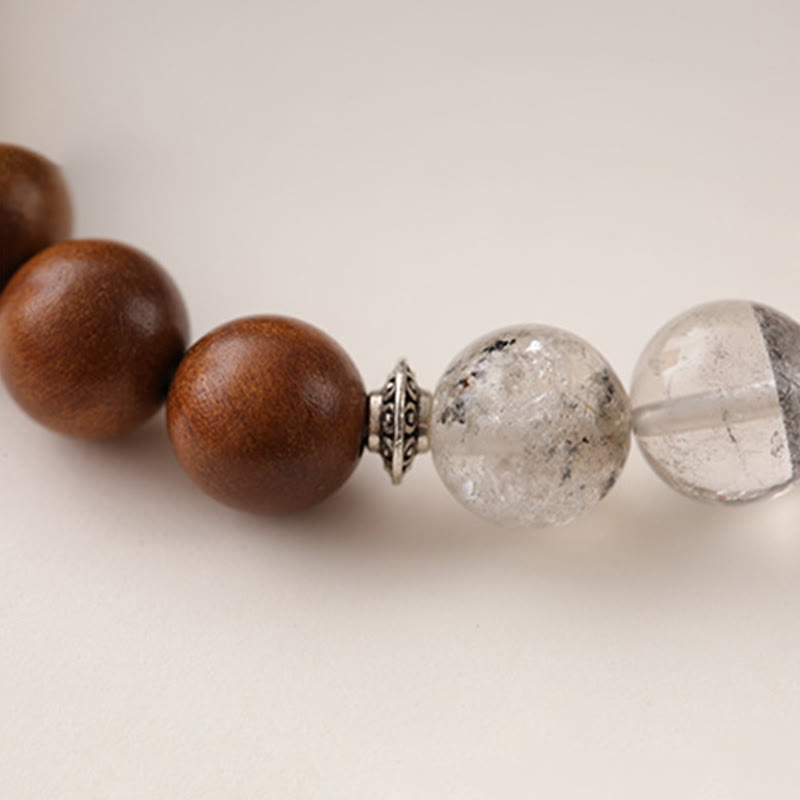 Bracelet de protection Yin Yang fantôme rouge en bois frappé par la foudre et Buddha Stones - image 11