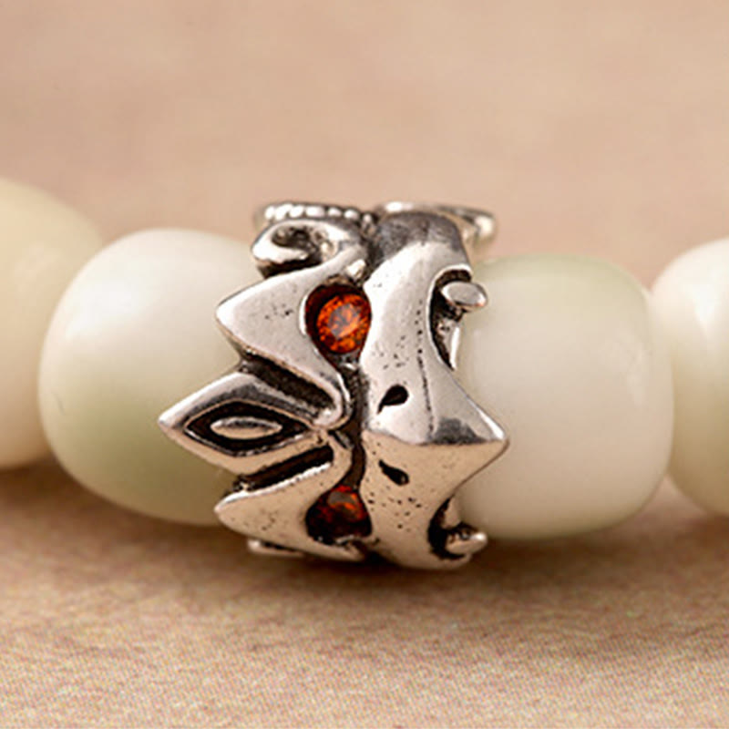 Bracelet de sagesse Garuda en cuivre martelé et graines de Bodhi en Buddha Stones - image 2