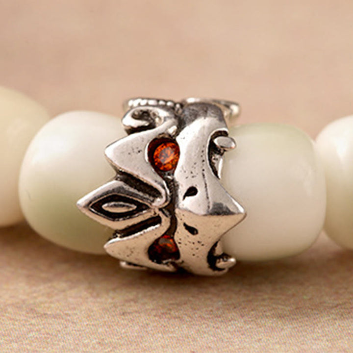 Bracelet de sagesse Garuda en cuivre martelé et graines de Bodhi en Buddha Stones - image 2