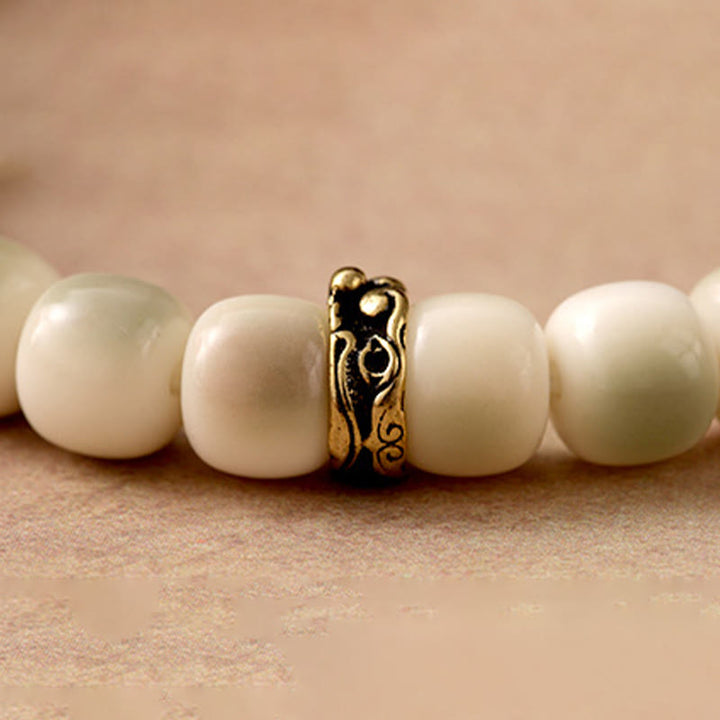 Bracelet de sagesse Garuda en cuivre martelé et graines de Bodhi en Buddha Stones - image 9