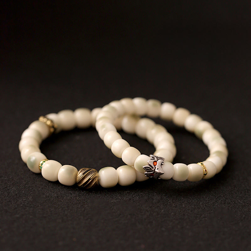 Bracelet de sagesse Garuda en cuivre martelé et graines de Bodhi en Buddha Stones - image 12