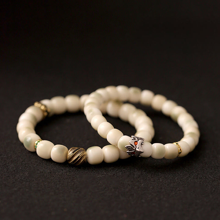 Bracelet de sagesse Garuda en cuivre martelé et graines de Bodhi en Buddha Stones - image 12