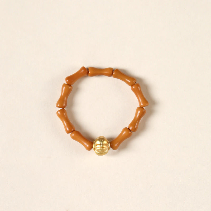 Bague de force intérieure en cuivre avec perles de noyau d'olive et Buddha Stones - Modèle de lanterne - 6 mm - image 14