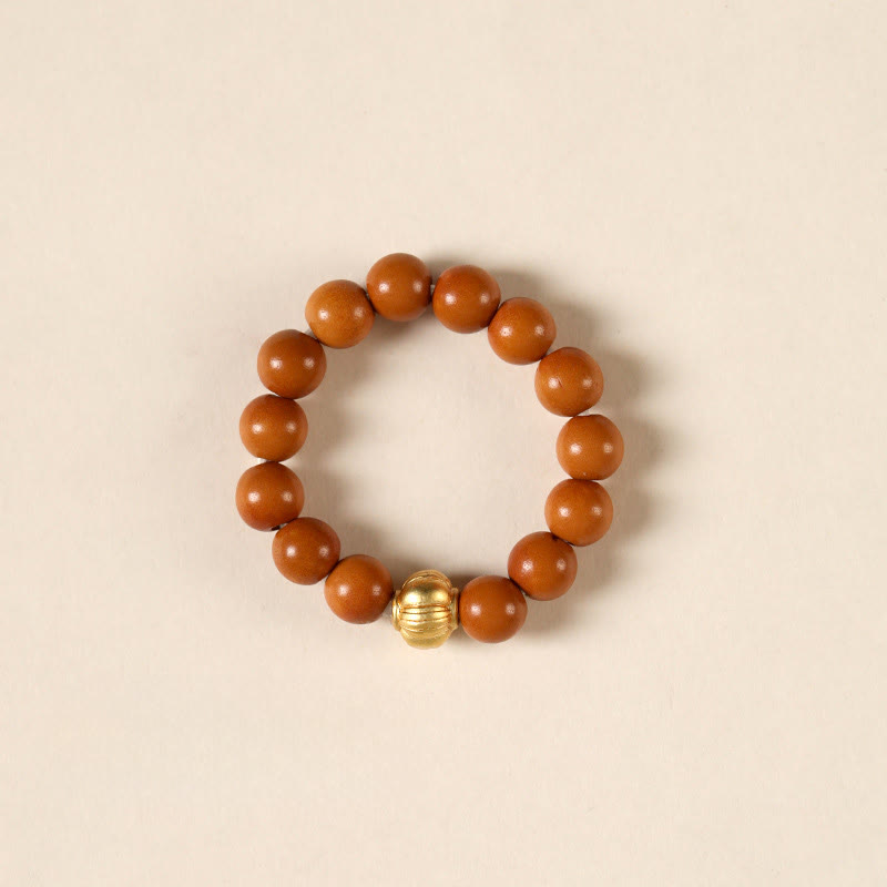 Bague de force intérieure en cuivre avec perles de noyau d'olive et Buddha Stones - Modèle de lanterne - 4 mm - image 12