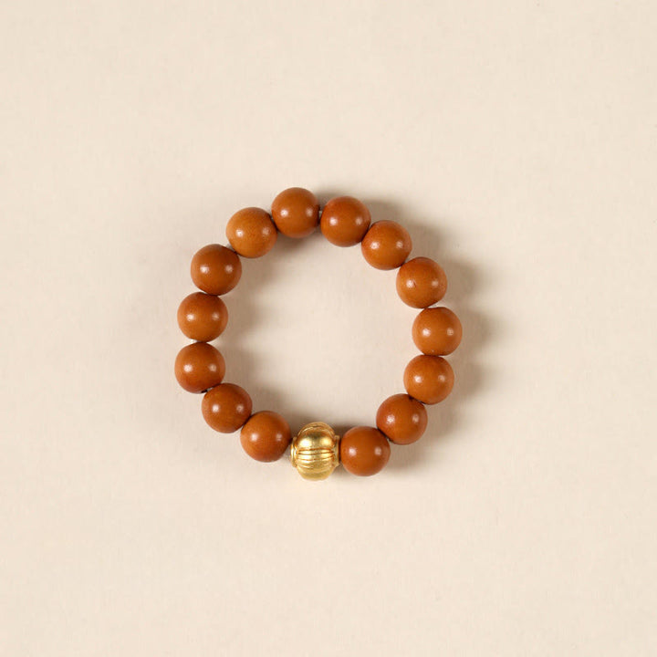 Bague de force intérieure en cuivre avec perles de noyau d'olive et Buddha Stones - Modèle de lanterne - 4 mm - image 12