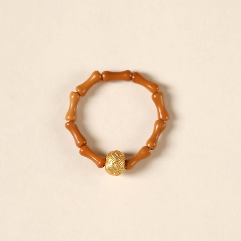 Bague de force intérieure en cuivre avec perles de noyau d'olive et Buddha Stones - Perle de cuivre - 6 mm - image 9