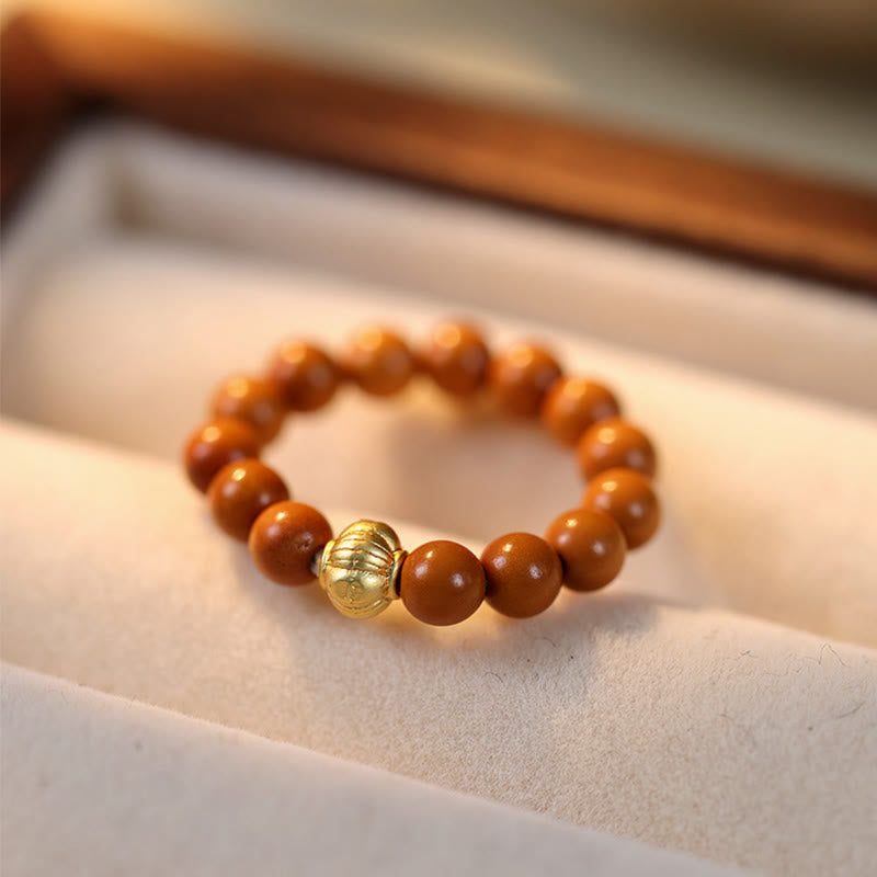 Bague de force intérieure en cuivre avec perles de noyau d'olive et Buddha Stones - image 13