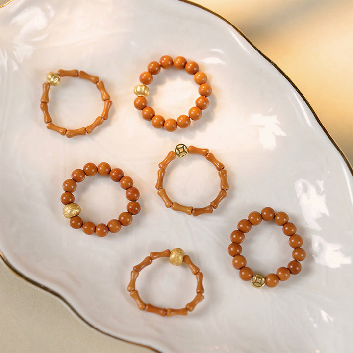 Bague de force intérieure en cuivre avec perles de noyau d'olive et Buddha Stones - image 18