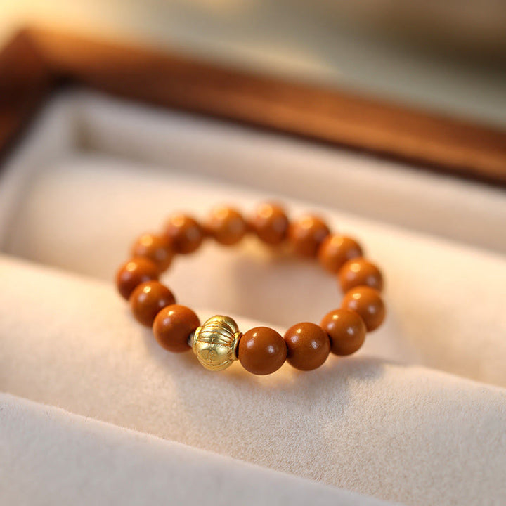 Bague de force intérieure en cuivre avec perles de noyau d'olive et Buddha Stones - image 15