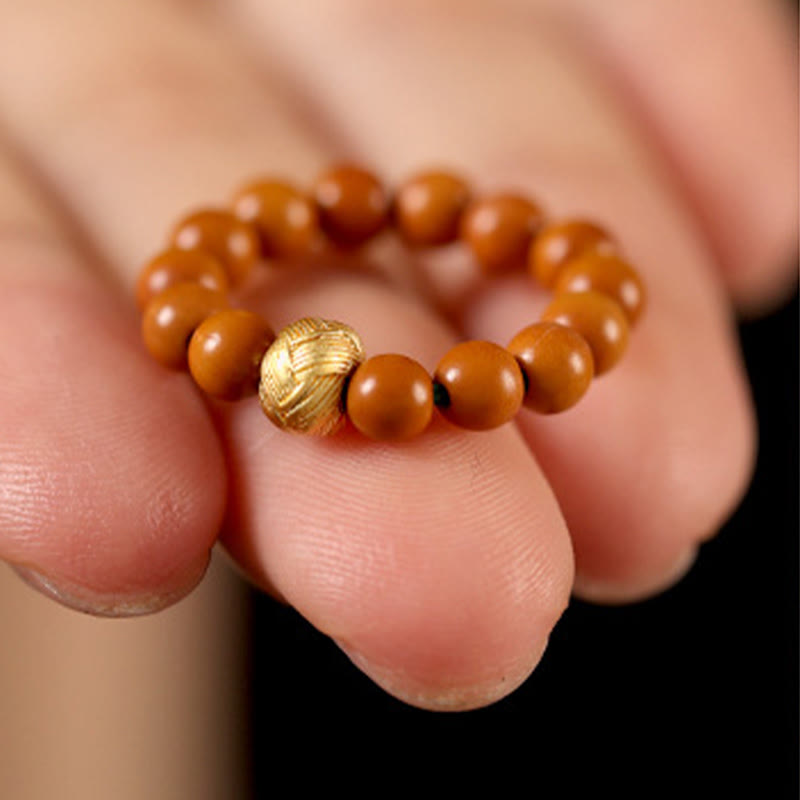 Bague de force intérieure en cuivre avec perles de noyau d'olive et Buddha Stones - image 8
