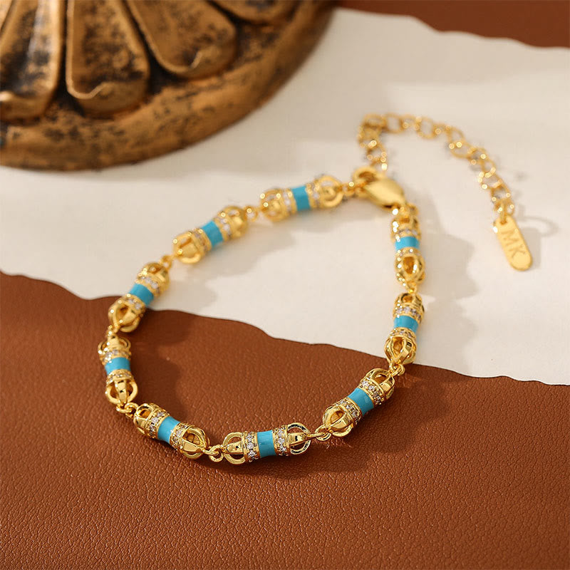 Bracelet Buddha Stones Cuivre Laiton Plaqué Or 24 carats Vajra Richesse Chance - image 5