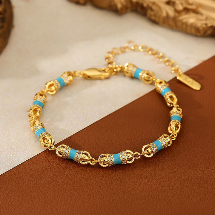 Bracelet Buddha Stones Cuivre Laiton Plaqué Or 24 carats Vajra Richesse Chance - image 4