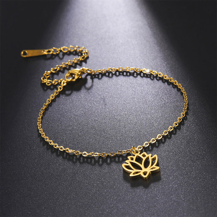 Bracelet d'illumination en acier titane et Buddha Stones à motif lotus - Argenté (tour de poignet : 15-20 cm) - image 6