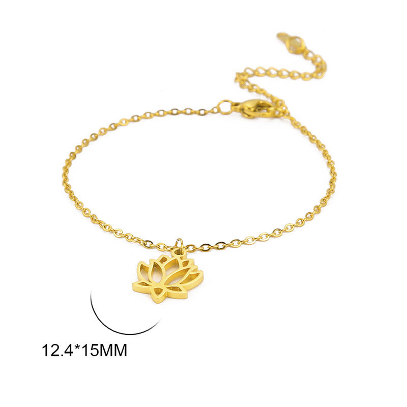 Bracelet d'illumination en acier titane et Buddha Stones à motif lotus - image 7