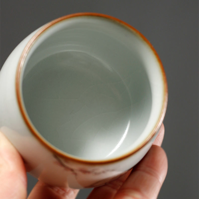 Buddha Stones Tasse à thé Kung Fu avec motif de chat mignon et branches, présentée dans un coffret cadeau. - image 15
