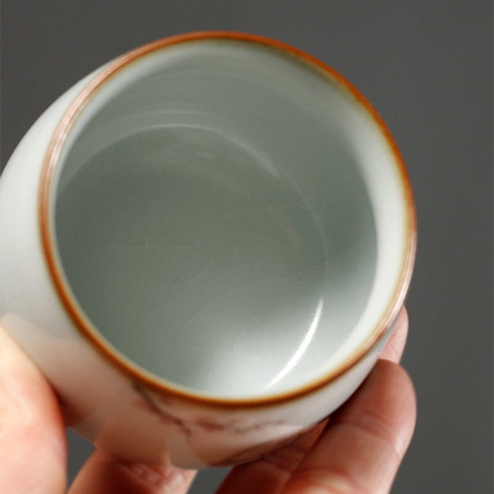 Buddha Stones Tasse à thé Kung Fu avec motif de chat mignon et branches, présentée dans un coffret cadeau. - image 15