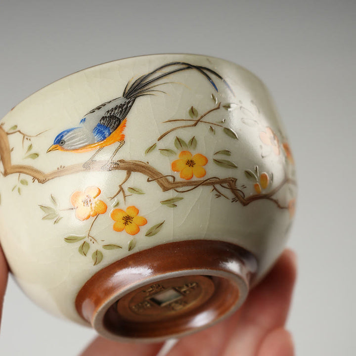 Buddha Stones Oiseau sur branches Pièce de cuivre Tasse à thé Tasse à thé Kung Fu - image 4