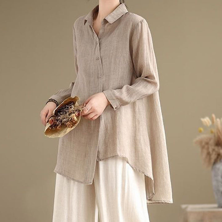 Chemise en coton à manches longues pour femme, motif irrégulier de Buddha Stones , boutons - image 18