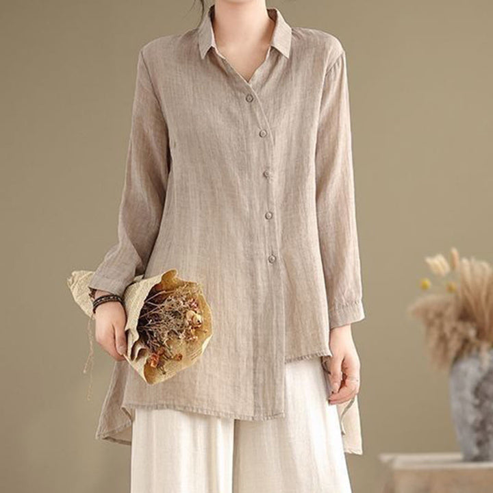 Chemise en coton à manches longues pour femme, motif irrégulier de Buddha Stones , boutons - image 17