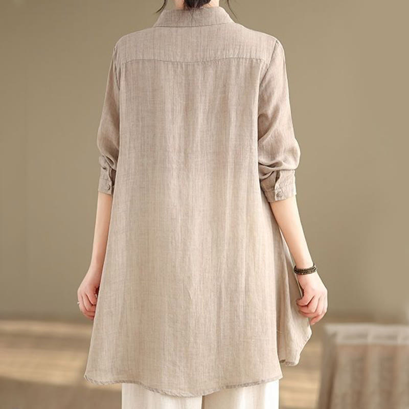Chemise en coton à manches longues pour femme, motif irrégulier de Buddha Stones , boutons - image 19