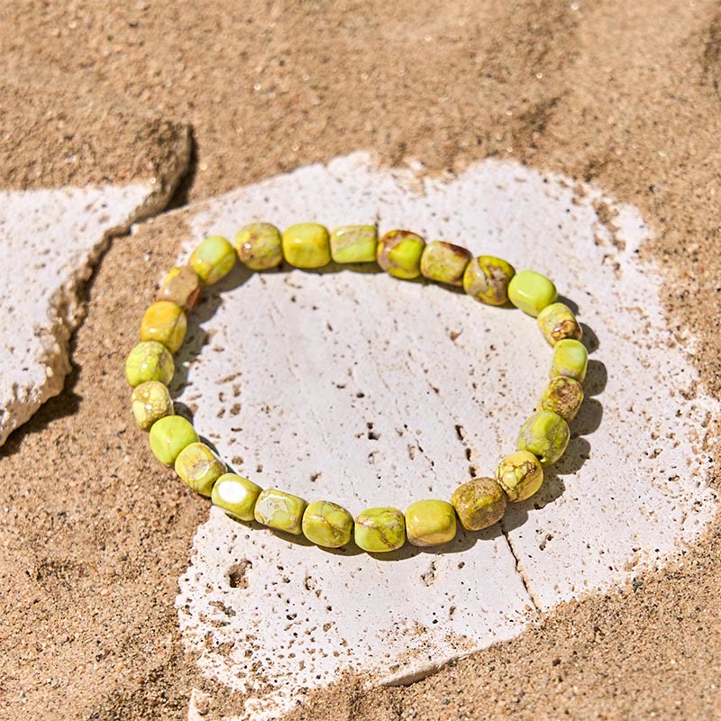 Bracelet anti-stress en Buddha Stones , perles carrées ovales naturelles colorées en pierre de l'empereur - Pierre de l'Empereur Vert (tour de poignet : 15-17 cm) - image 10