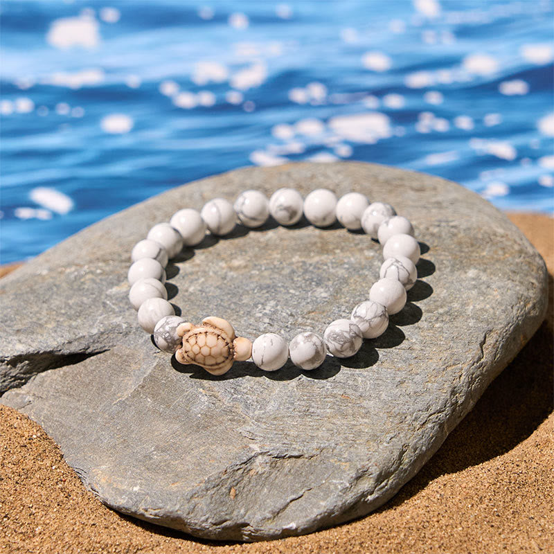 Bracelet de sagesse en Buddha Stones naturelle, tortue de mer, turquoise, agate craquelée - image 10