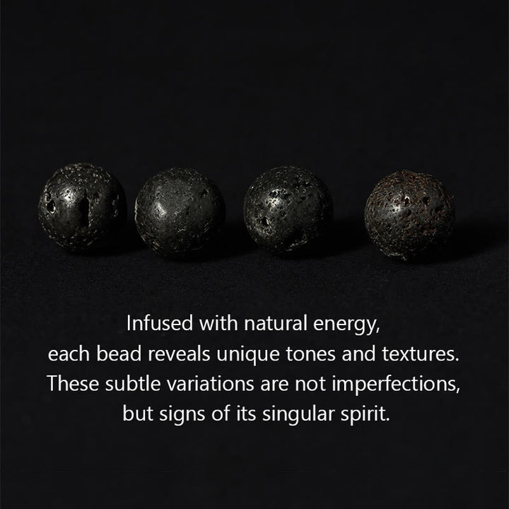 Buddha Stones Pierre de lave naturelle Om Mani Padme Hum Dorje Vajra Bracelet de guérison - image 5