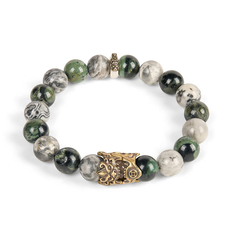 Bracelet de protection PiXiu en Buddha Stones , jaspe gris, jaspe Kambamba, citrine, signe du zodiaque du cheval - image 4