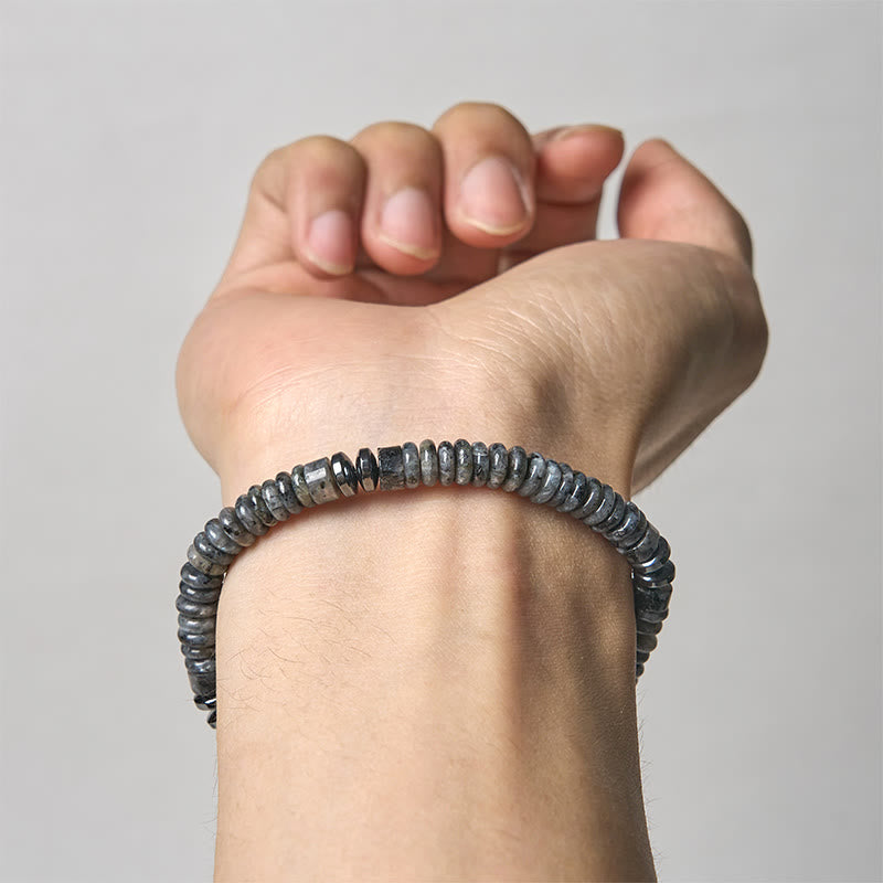 Bracelet en corde de force Buddha Stones, petit, obsidienne noire, aventurine verte, jaspe gris, œil de tigre - image 10