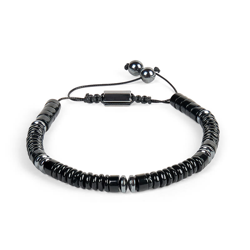 Bracelet en corde de force Buddha Stones, petit, obsidienne noire, aventurine verte, jaspe gris, œil de tigre - image 4