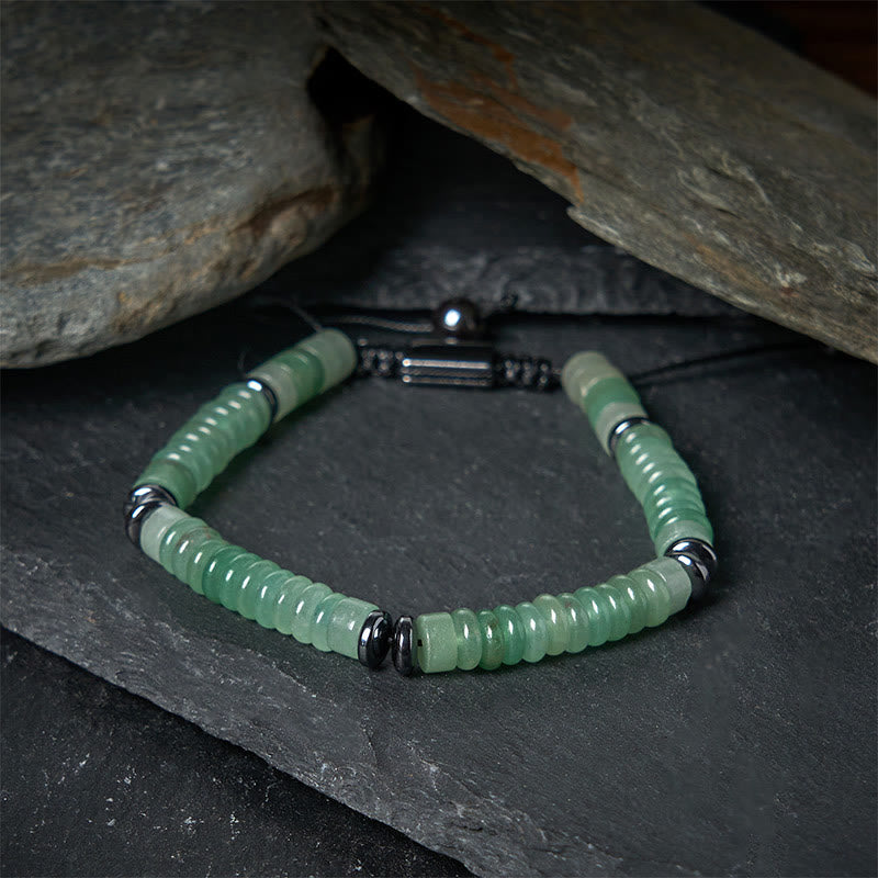 Bracelet en corde de force Buddha Stones, petit, obsidienne noire, aventurine verte, jaspe gris, œil de tigre - image 14