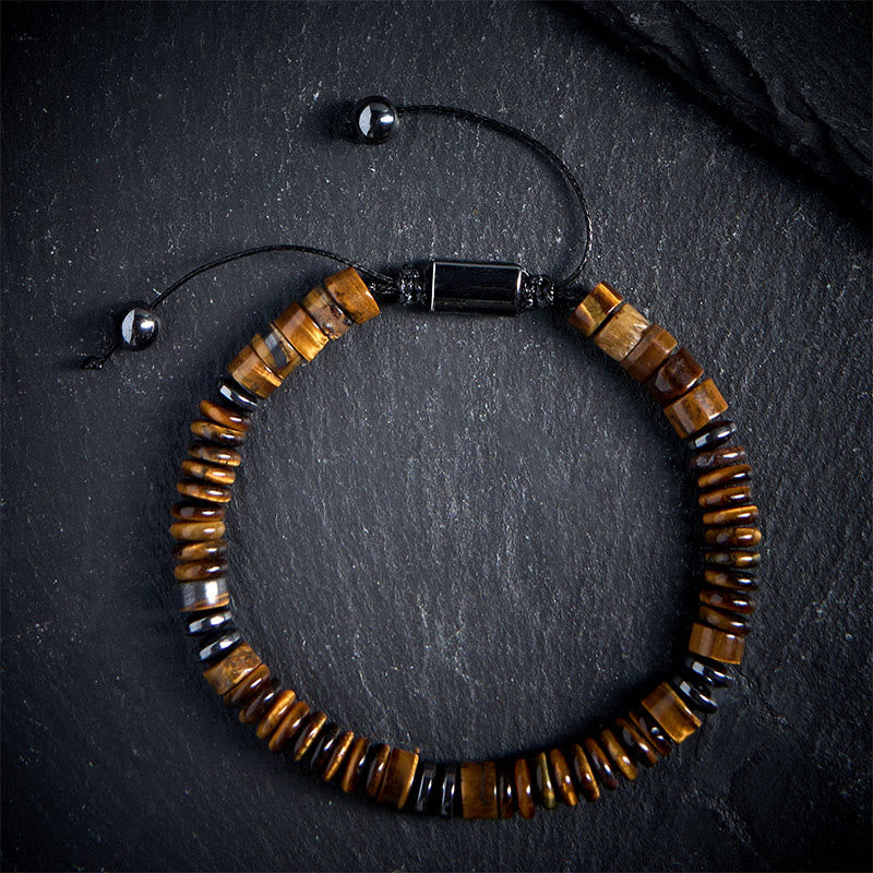 Bracelet en corde de force Buddha Stones, petit, obsidienne noire, aventurine verte, jaspe gris, œil de tigre - Œil de tigre (circonférence du poignet : 15-20 cm) - image 19