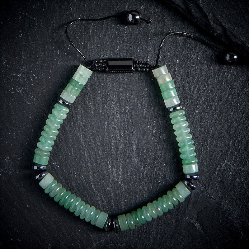 Bracelet en corde de force Buddha Stones, petit, obsidienne noire, aventurine verte, jaspe gris, œil de tigre - Aventurine verte (tour de poignet : 15-20 cm) - image 13