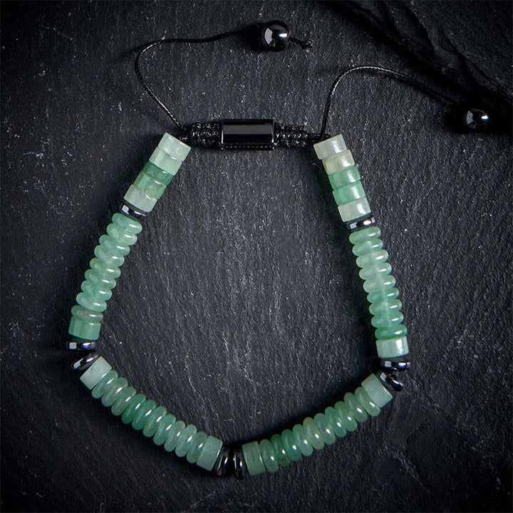 Bracelet en corde de force Buddha Stones, petit, obsidienne noire, aventurine verte, jaspe gris, œil de tigre - Aventurine verte (tour de poignet : 15-20 cm) - image 13