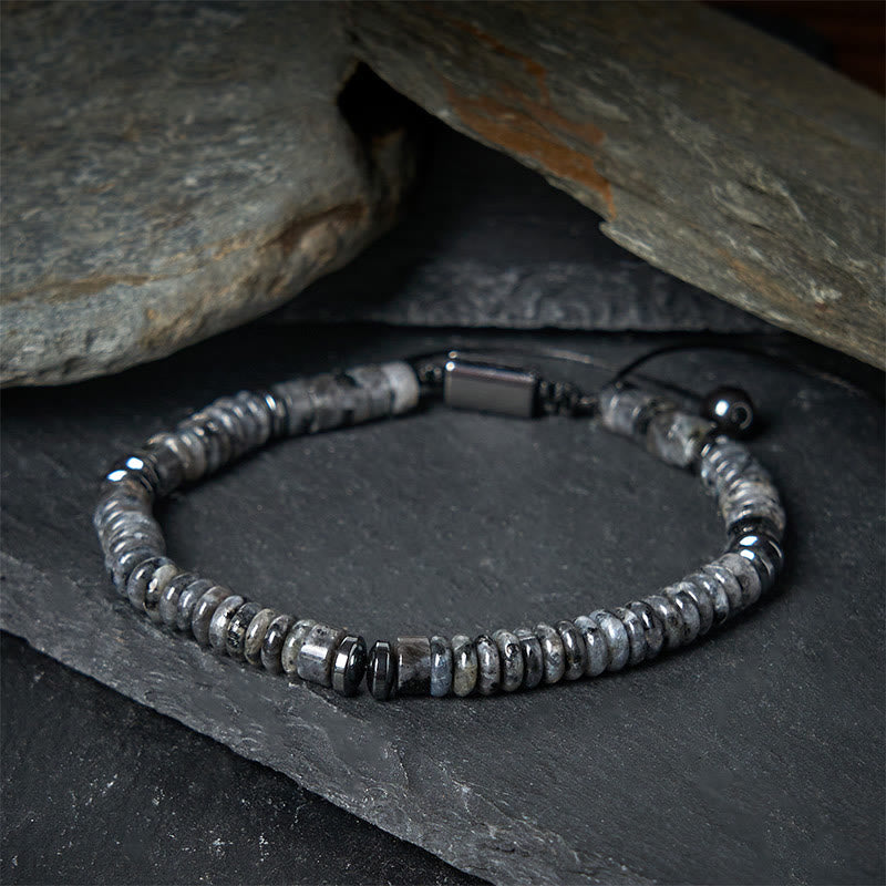 Bracelet en corde de force Buddha Stones, petit, obsidienne noire, aventurine verte, jaspe gris, œil de tigre - image 8