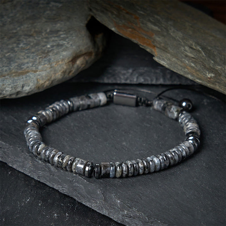 Bracelet en corde de force Buddha Stones, petit, obsidienne noire, aventurine verte, jaspe gris, œil de tigre - image 8