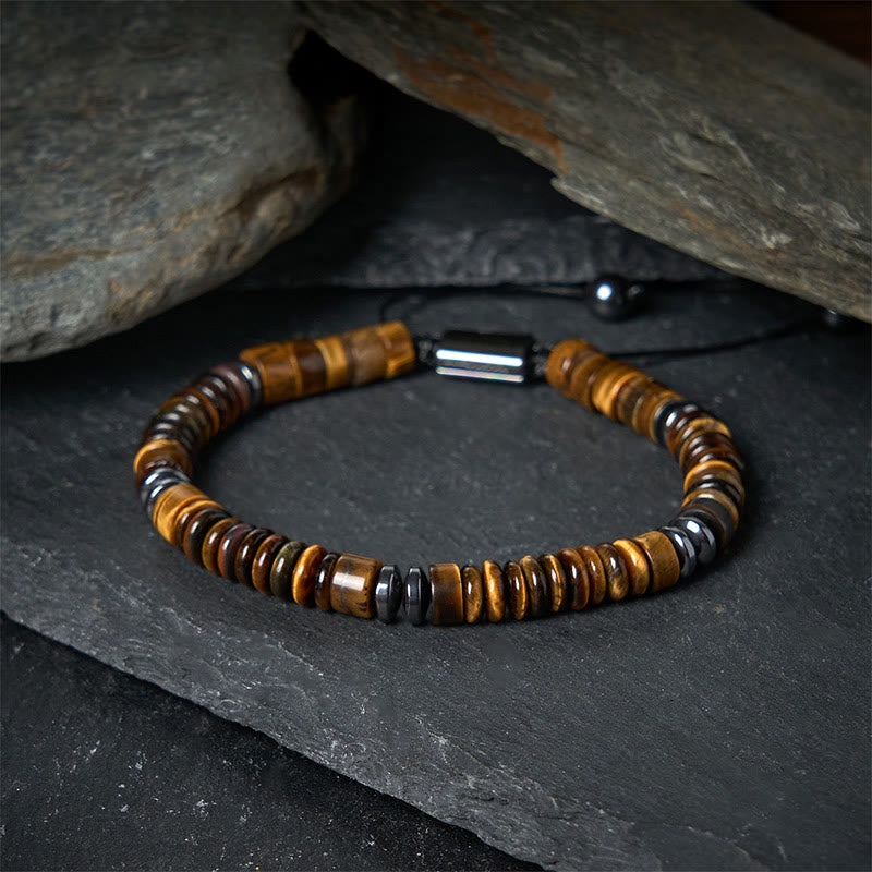 Bracelet en corde de force Buddha Stones, petit, obsidienne noire, aventurine verte, jaspe gris, œil de tigre - image 20