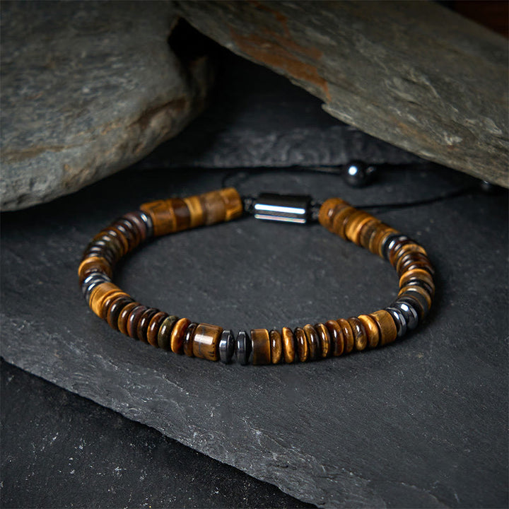 Bracelet en corde de force Buddha Stones, petit, obsidienne noire, aventurine verte, jaspe gris, œil de tigre - image 20