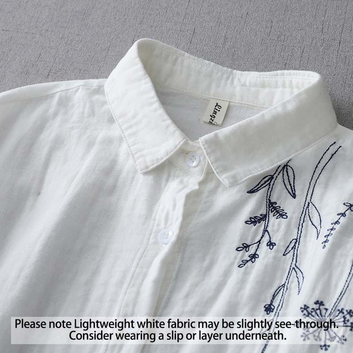 Chemise en coton à manches longues pour femme, motif Buddha Stones Fall, boutons de pissenlit et fleurs - image 2