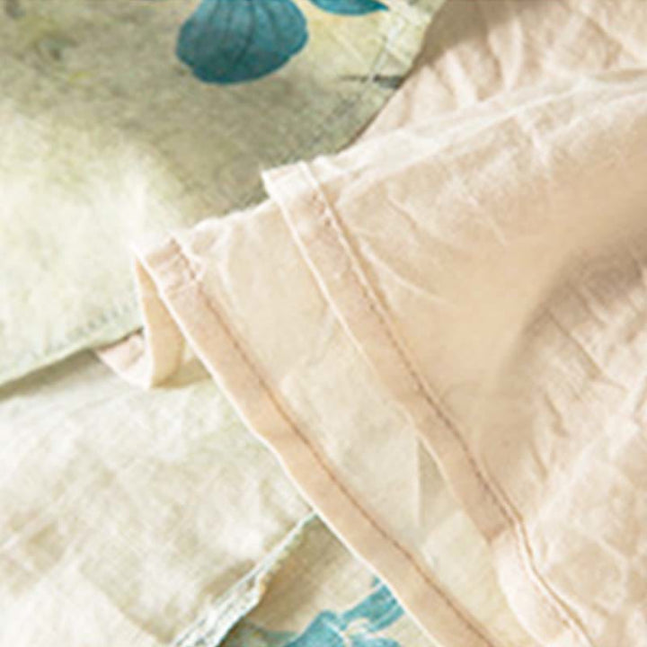 Robe mi-longue à manches mi-longues et motifs floraux contrastés avec poches et Buddha Stones - image 12